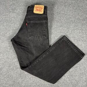 Levis 517 Jeans Mens 34x30 Waist Meas 32x30 Black Bootcut Denim Cotton